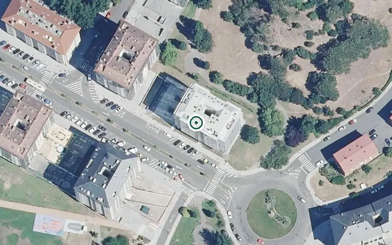 Vista aérea de la ubicación de Centro de Día para Persoas Maiores Xente Vital