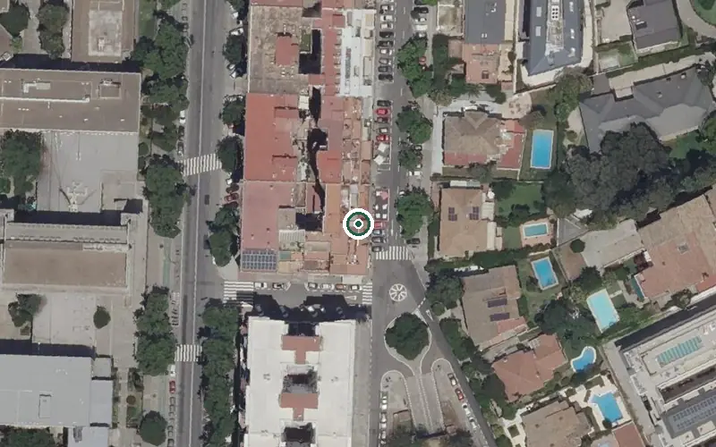 Vista aérea de la ubicación de Centro Residencial Alhema