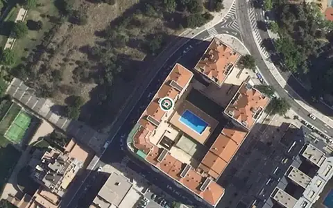 Vista aérea de la ubicación de Centro Residencial Altos de Parquesol