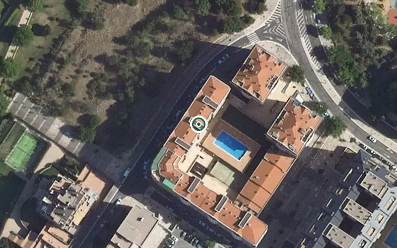 Vista aérea de la ubicación de Centro Residencial Altos de Parquesol