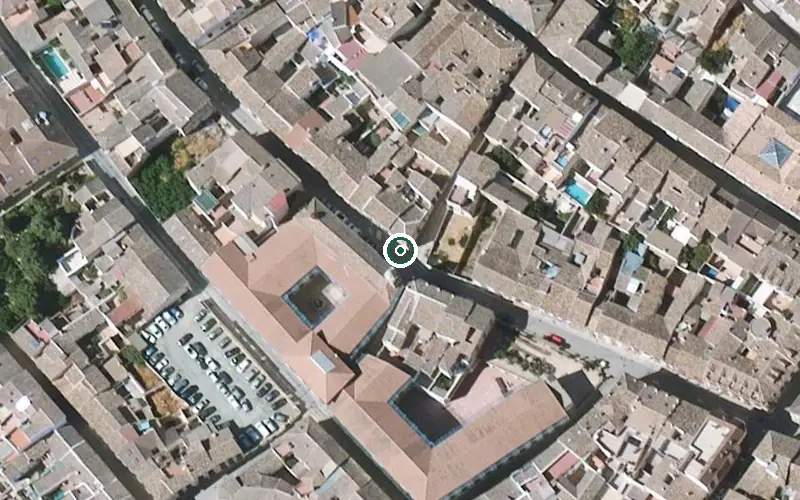 Vista aérea de la ubicación de Centro Residencial para Mayores San Carlos