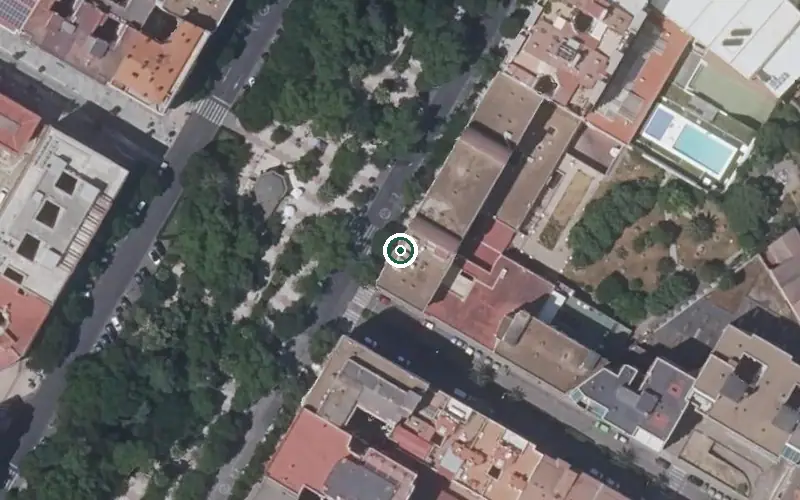 Vista aérea de la ubicación de Residencia de Mayores Ciudad Jardín Cánovas