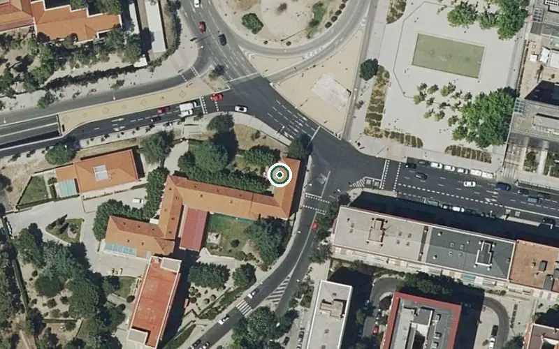 Vista aérea de la ubicación de Residencia Jesús Nazareno y Los Dolores