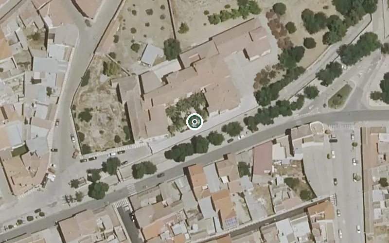 Vista aérea de la ubicación de Residencia de Mayores Hogar Purísima Concepción y Santiago