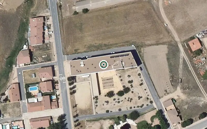 Vista aérea de la ubicación de Centro Residencial para Personas Mayores Claros Abades