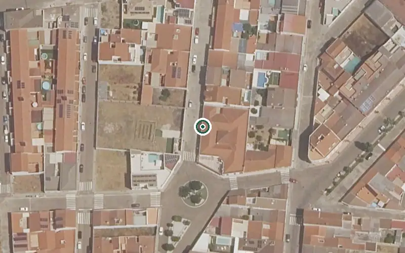 Vista aérea de la ubicación de Centro de Día de Puebla de la Calzada