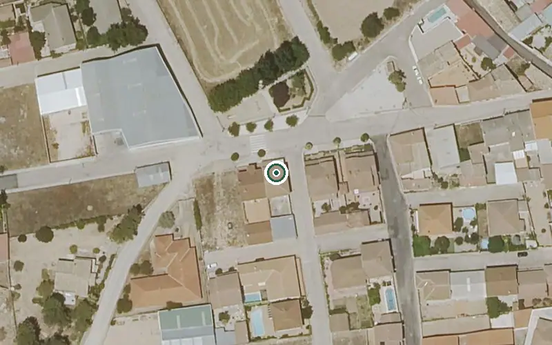 Vista aérea de la ubicación de Vivienda Municipal de Mayores de Palomares del Campo
