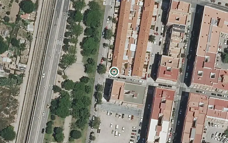 Vista aérea de la ubicación de Centro de Día para Personas Mayores Dependientes Instituto Geriátrico Valenciano