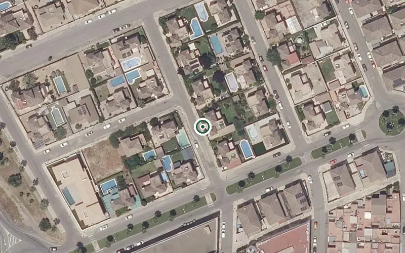 Vista aérea de la ubicación de Centro Residencial para Mayores Mimara Burguillos