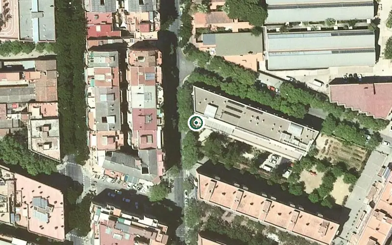Vista aérea de la ubicación de Residència per a Gent Gran La Sagrera