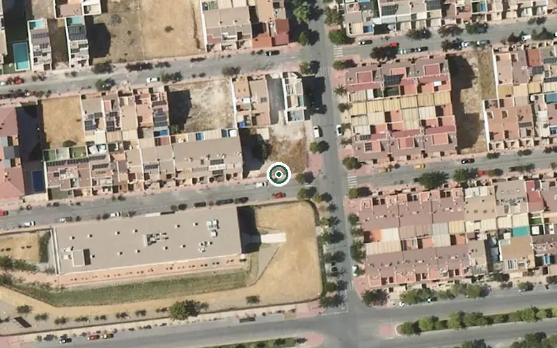 Vista aérea de la ubicación de Centro Residencial para Mayores Ilustre Colegio Oficial de Enfermería de Jaén