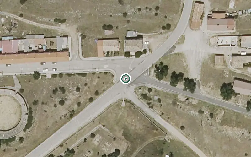 Vista aérea de la ubicación de Vivienda Municipal de Mayores de Majadas