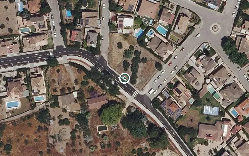 Vista aérea de la ubicación de Centro Residencial de Mayores Esperanza Macarena
