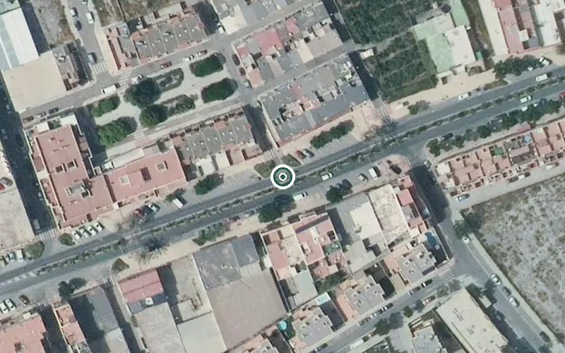 Vista aérea de la ubicación de Centro Residencial para Mayores la Purísima