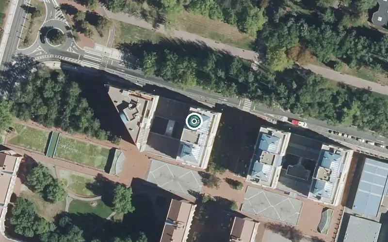 Vista aérea de la ubicación de Residencia Pablo Neruda