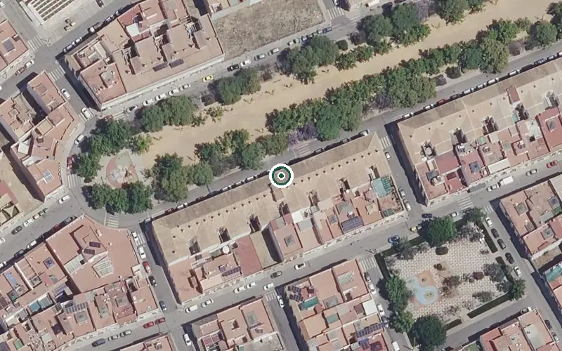Vista aérea de la ubicación de Centro de Día para Mayores la Alameda