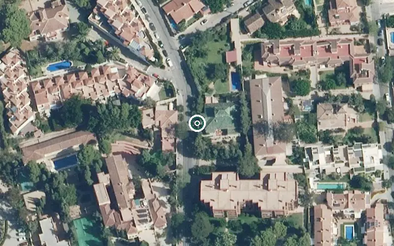 Vista aérea de la ubicación de Centro Residencial para Mayores las Palmeras