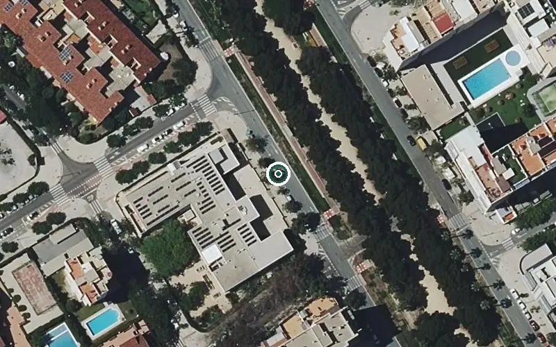 Vista aérea de la ubicación de Centro de Día Asoc Fam.enfermos de Alzheimer