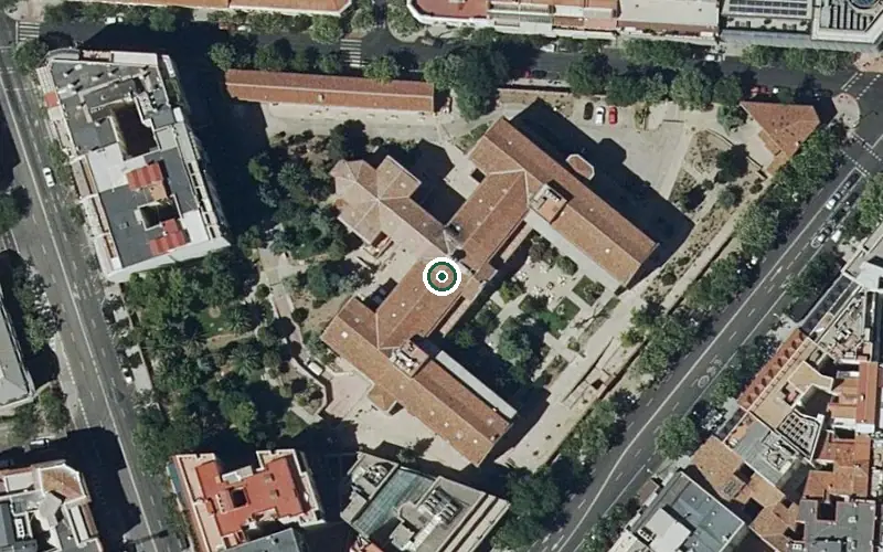 Vista aérea de la ubicación de Residencia Asilo Mi Casa