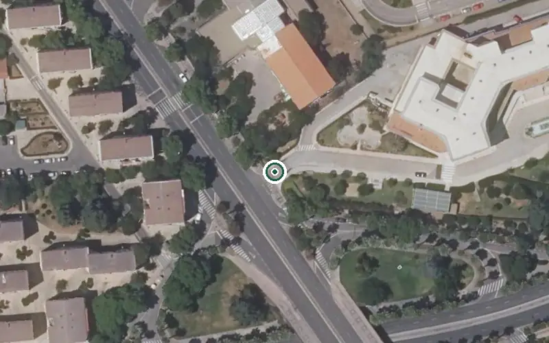 Vista aérea de la ubicación de Centro Residencial Cervantes