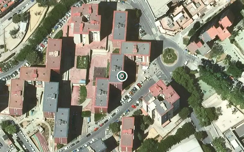 Vista aérea de la ubicación de Habitatges Tutelats per a Gent Gran Bellvitge