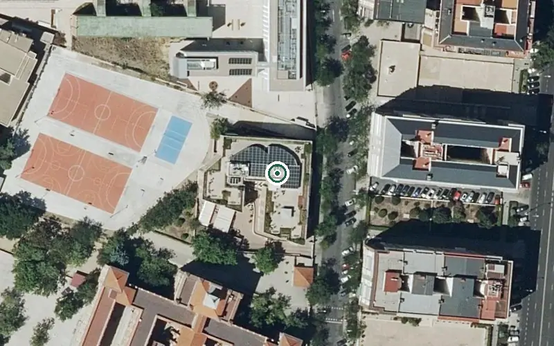 Vista aérea de la ubicación de Residencia Sanitas El Viso (Madrid)