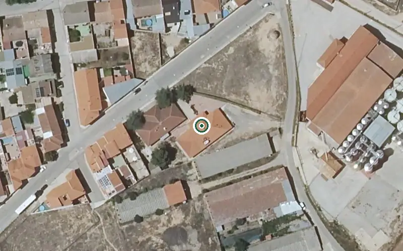 Vista aérea de la ubicación de Vivienda Municipal de Mayores Villamalea