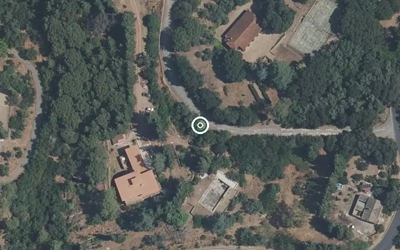 Vista aérea de la ubicación de Centro Residencial para Mayores Mirasierra