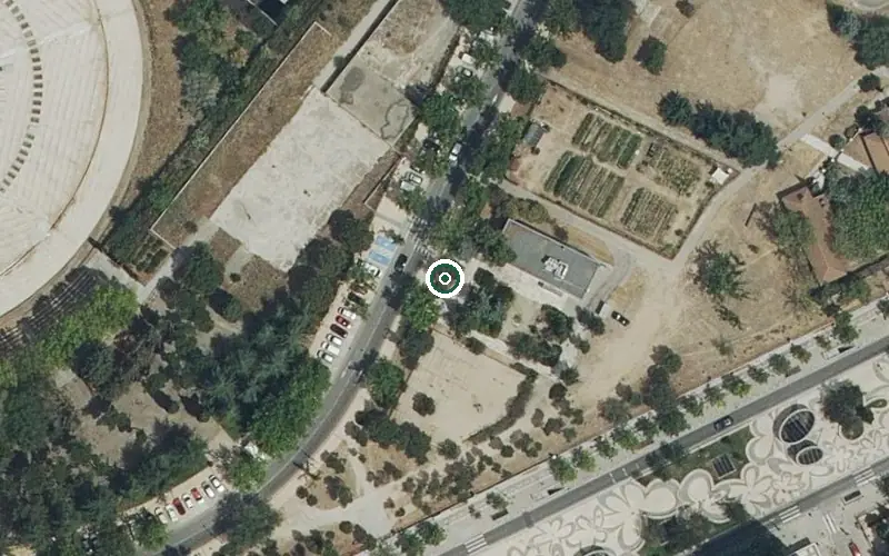 Vista aérea de la ubicación de Centro de Día Municipal Casa de Campo
