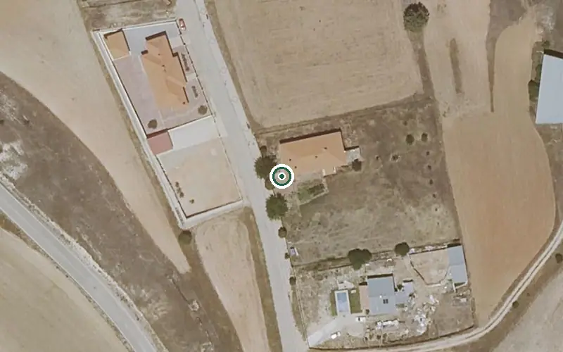 Vista aérea de la ubicación de Vivienda de Mayores Municipal de la Frontera