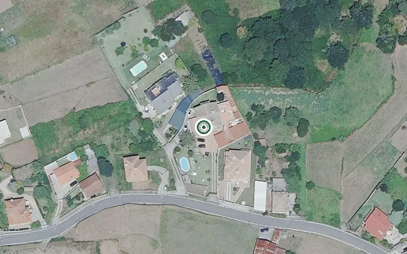 Vista aérea de la ubicación de Fogar Residencial Coruxo