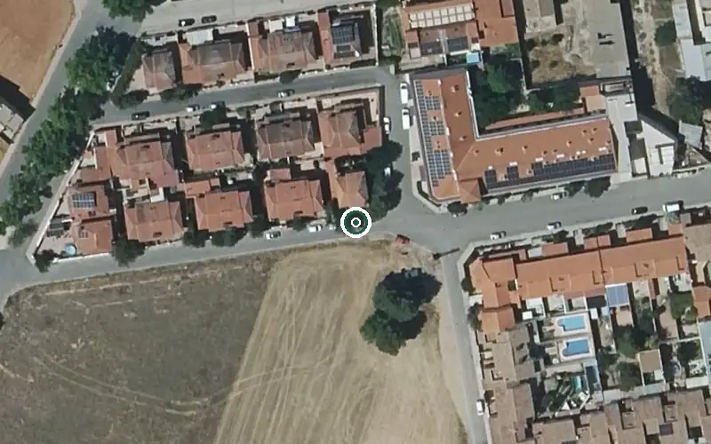 Vista aérea de la ubicación de Centro de Día las Viñas