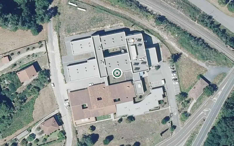 Vista aérea de la ubicación de Residencia de Carballiño para Maiores con Autonomia