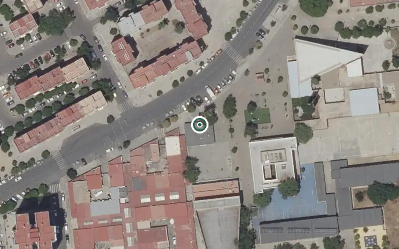Vista aérea de la ubicación de Centro de Día para Personas Mayores Mayores San Francisco Javier