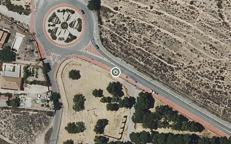 Vista aérea de la ubicación de Residencia para Personas Mayores Dependientes Hogar Provincial