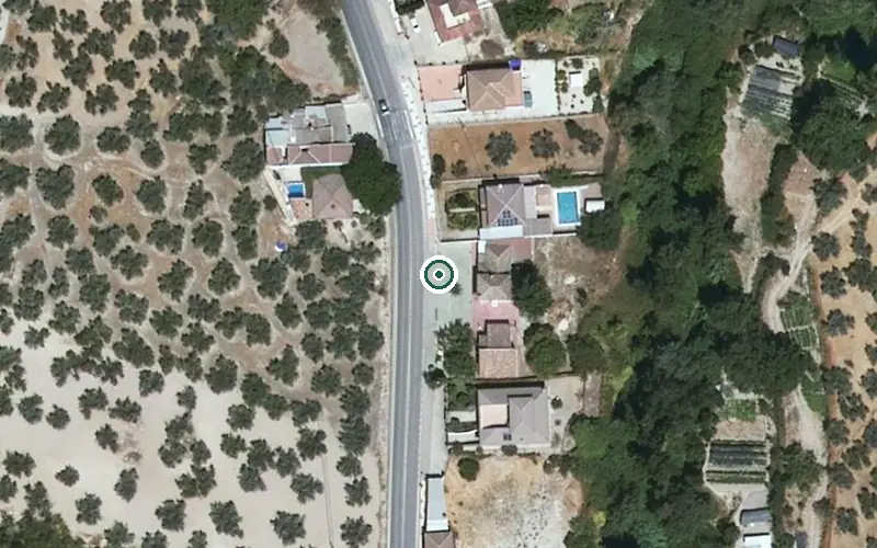 Vista aérea de la ubicación de Centro Residencial para Personas Mayores Juan Crisóstomo Mangas