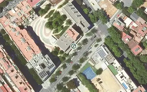 Vista aérea de la ubicación de Centre de dia per a Gent Gran Les Corts